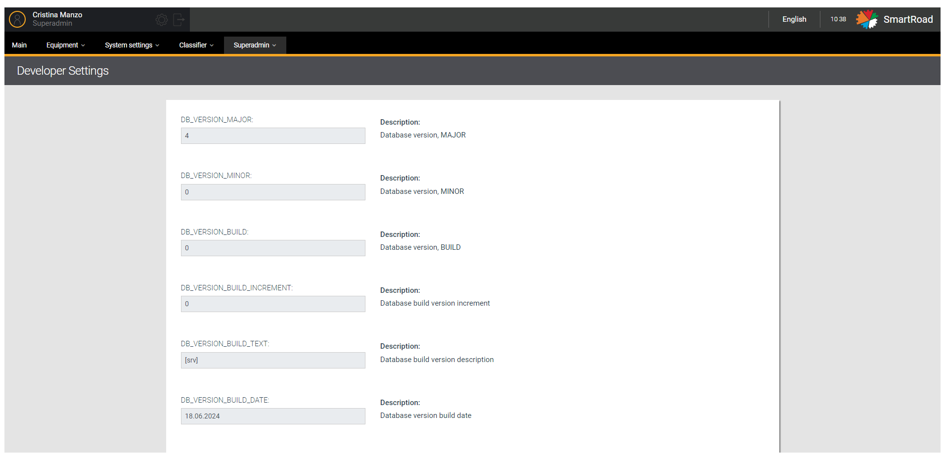 Page Developer Settings