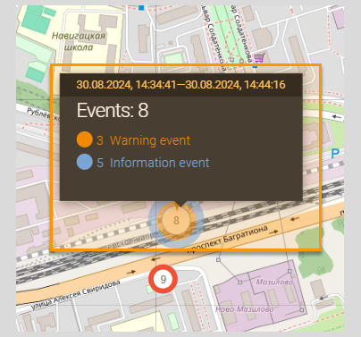 Event information on map