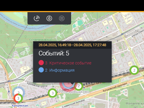 Events on the map