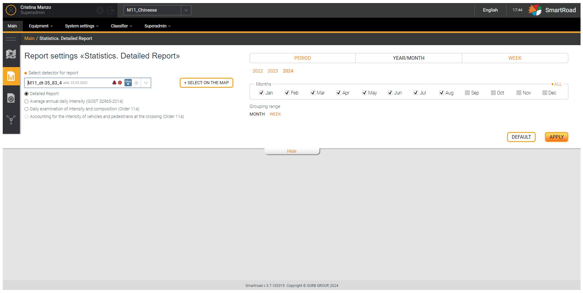 Settings up Statistic report