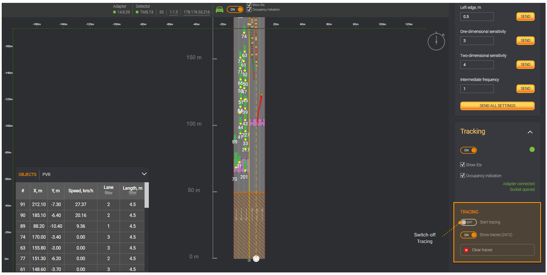 Tracing mode