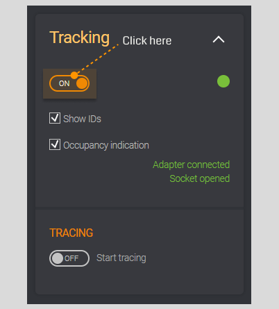 Tracking in info panel